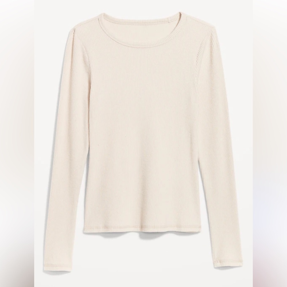 Old Navy Plush Long-Sleeve Rib-Knit Slim-Fit T-Shirt